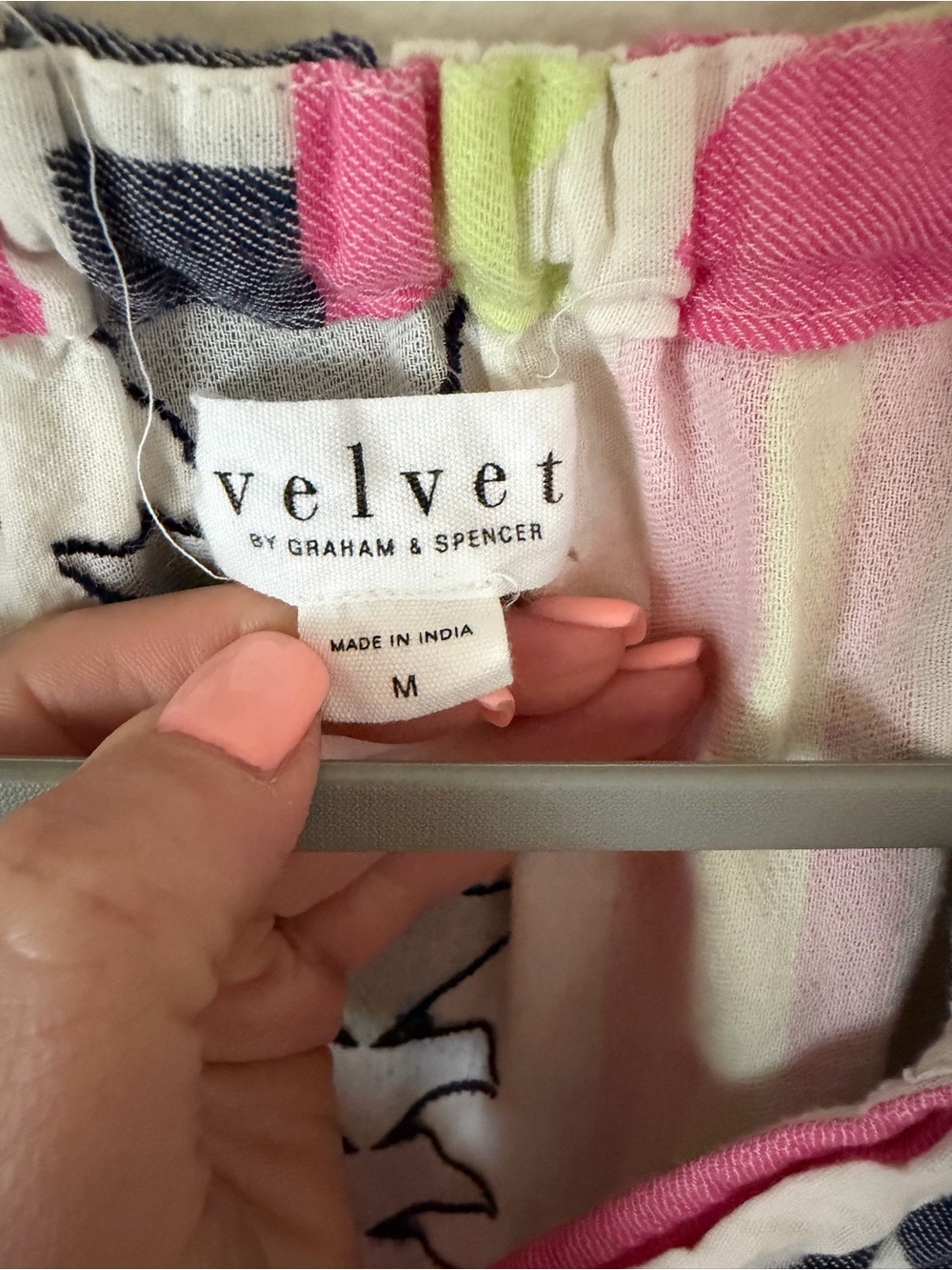 Velvet Pink, Black & Lime Tribal Puff Sleeve Top - Picture 3 of 3